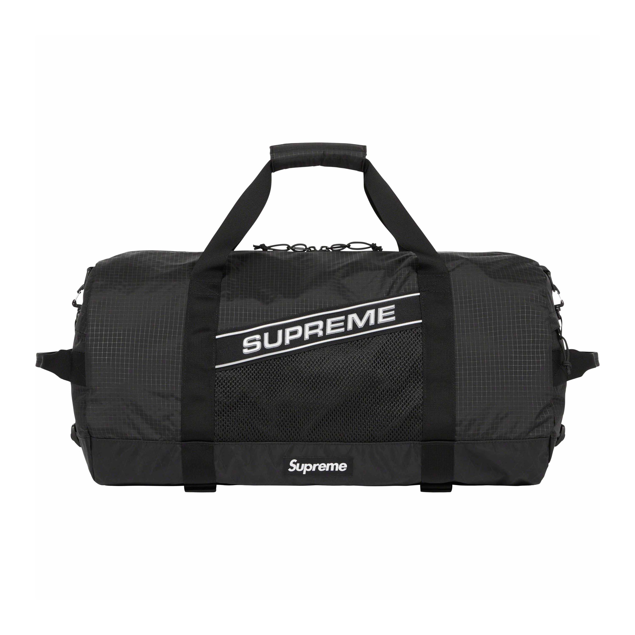 FW23SupremeLogoDuffleBagBlack_