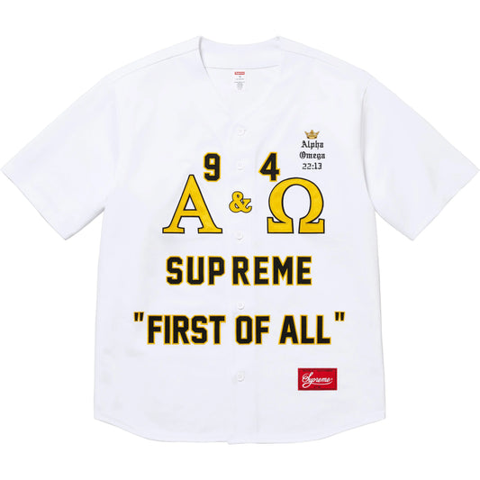 Supreme Alpha Omega Baseball Jersey "White"