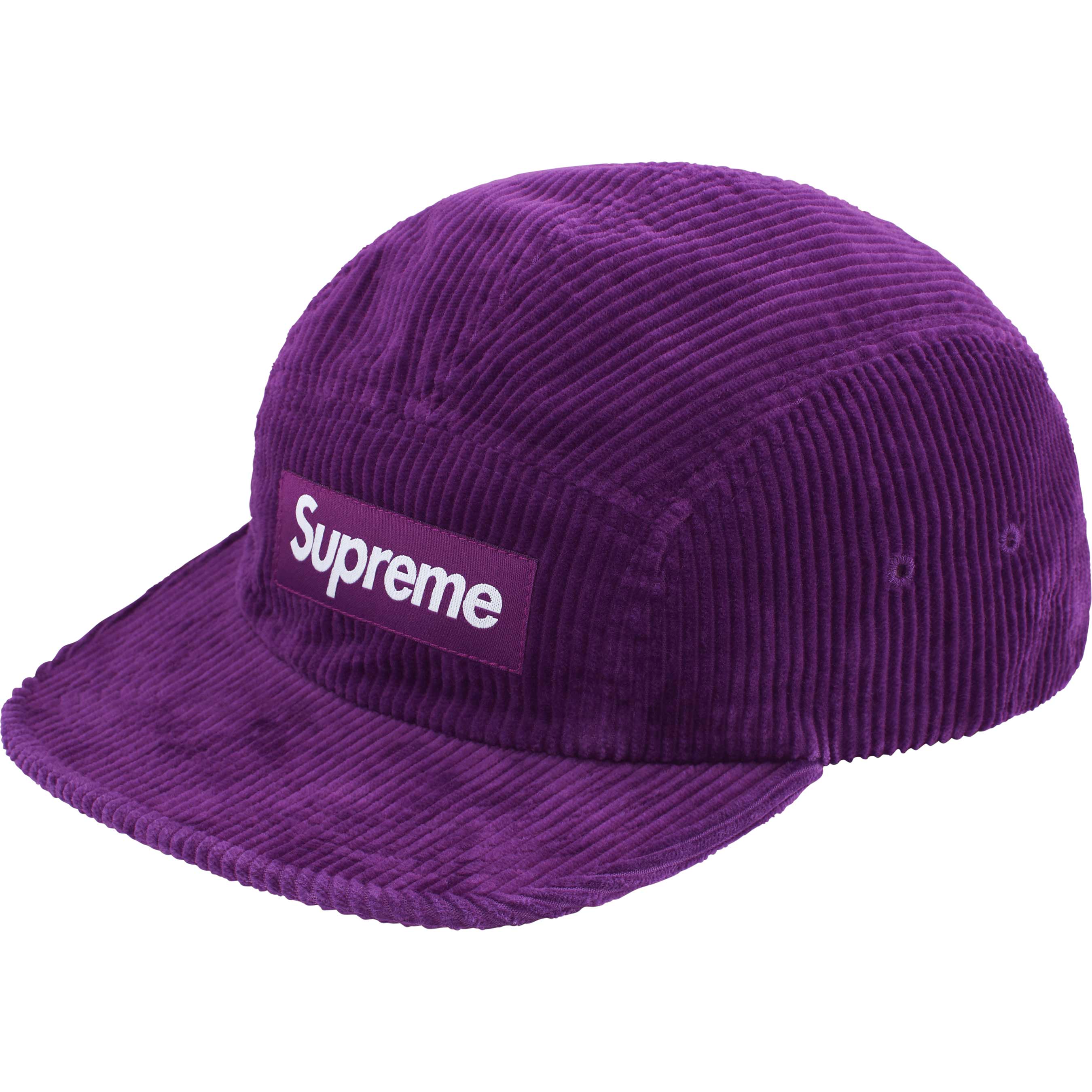 FW24SupremeCorduroyCampCapPurp