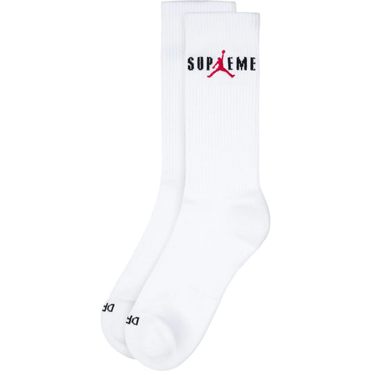 Supreme x Jordan Crew Socks (2 Pack) "White"