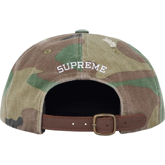 Supreme Distressed Script 6-Panel "Woodland Camo"
