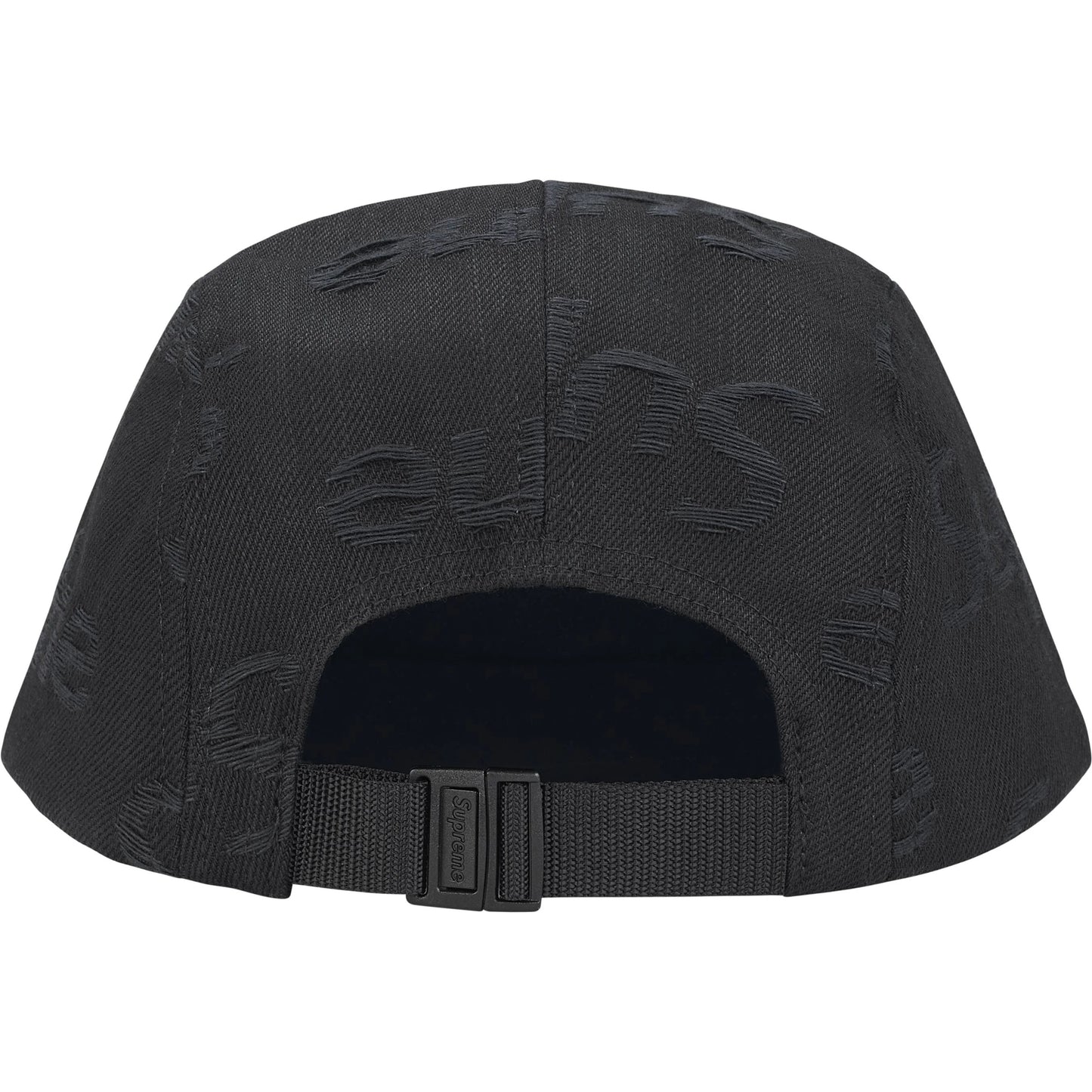 Supreme Jacquard Logos Denim Camp Cap "Black"