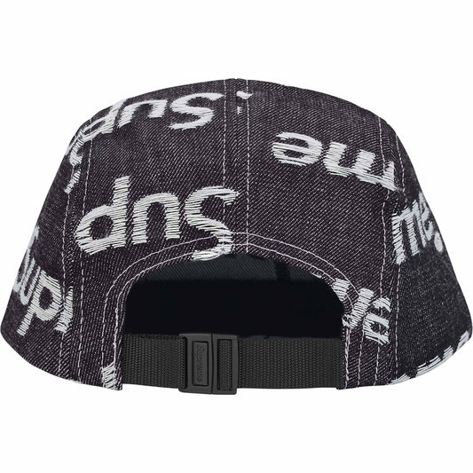 Supreme Jacquard Logos Denim Camp Cap "Rigid Indigo"
