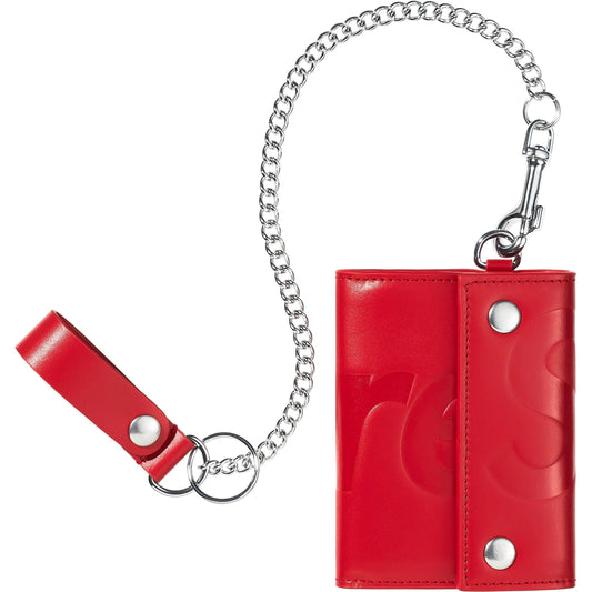 Supreme Leather Chain Wallet "Red"