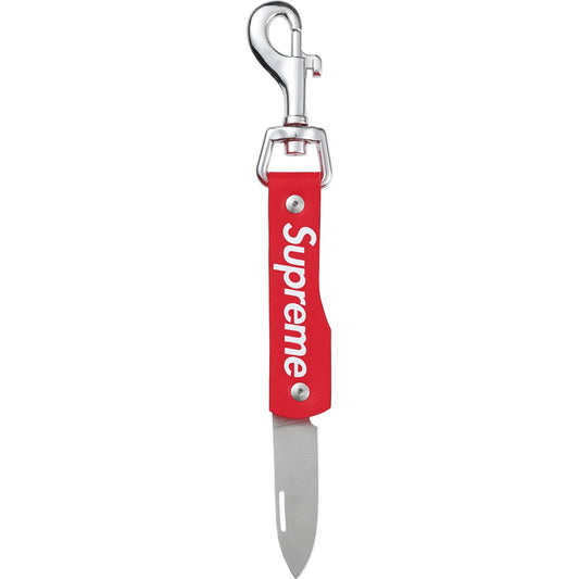 Supreme Leather Clip Knife "Red"