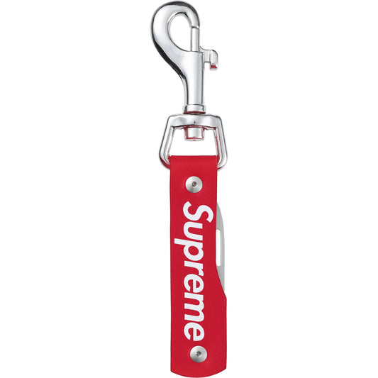 Supreme Leather Clip Knife "Red"
