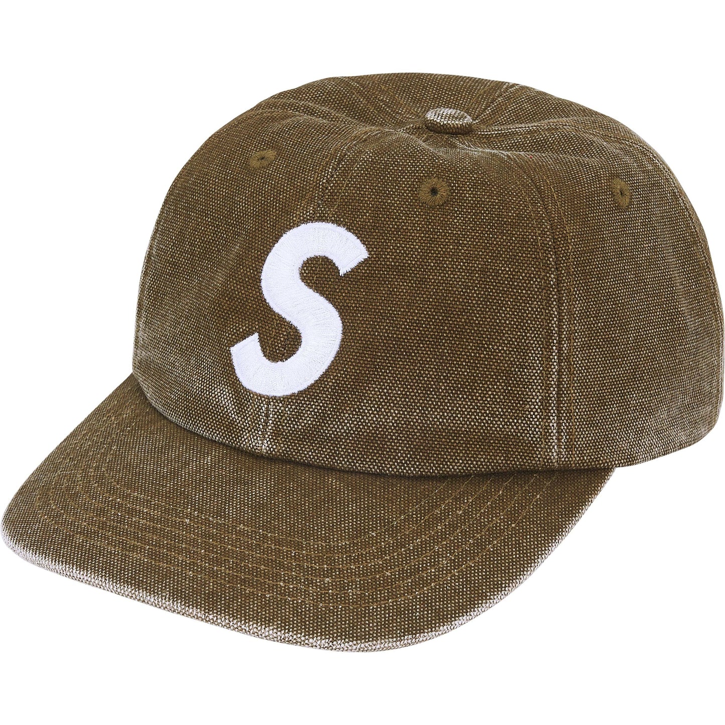 Supreme Pigment Coated Canvas S Logo 6-Panel "Olive"