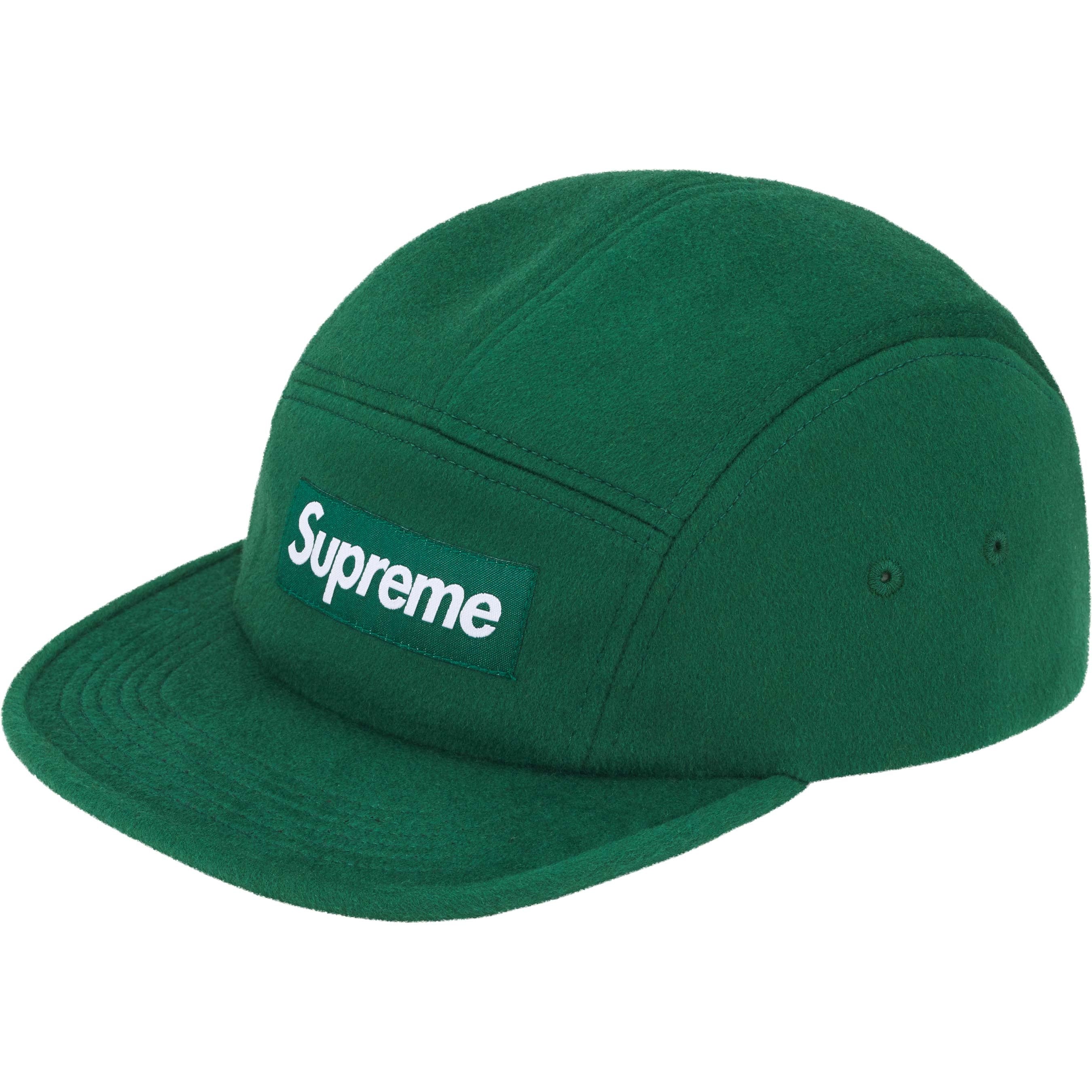 FW25SupremeWoolCampCapDarkGree