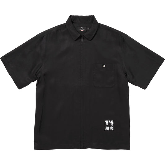 Supreme Y's Silk Zip Up S/S Shirt "Black"