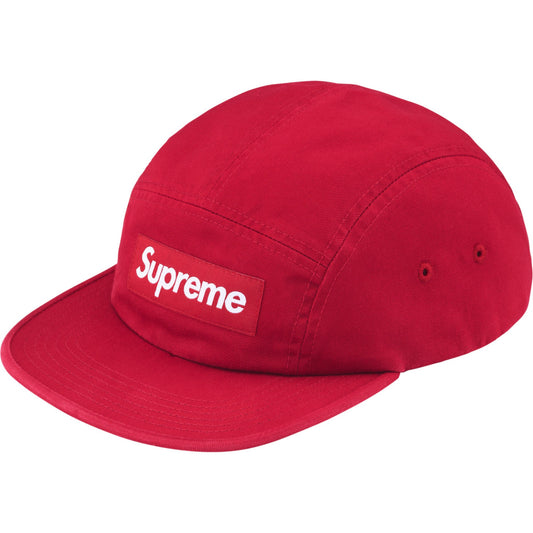 Supreme Washed Chino Twill Camp Cap "Red"
