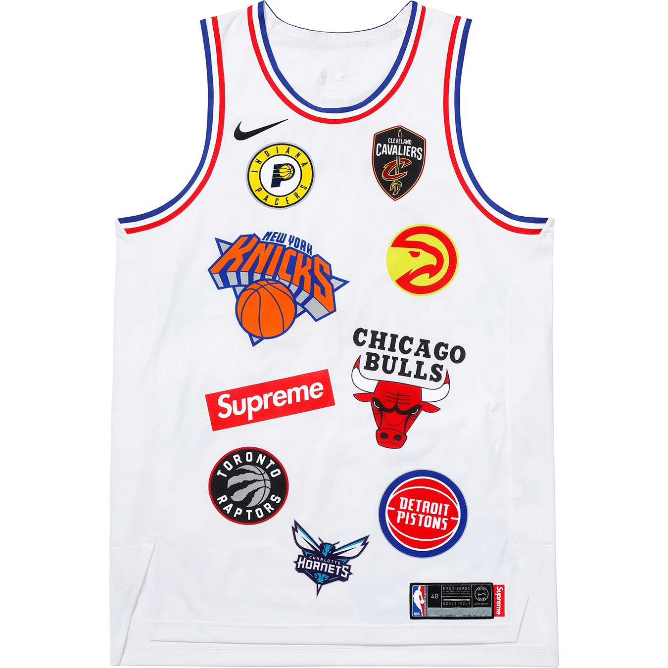 Supreme x Nike x NBA Teams Authentic Jersey "White"