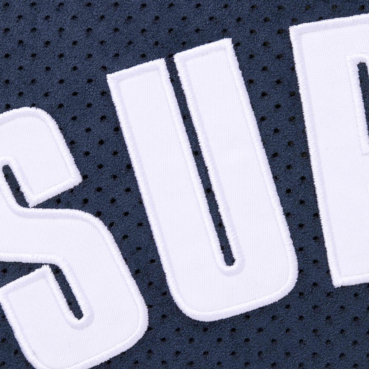 Supreme Ultrasuede Mesh Baseball Jersey "Navy"