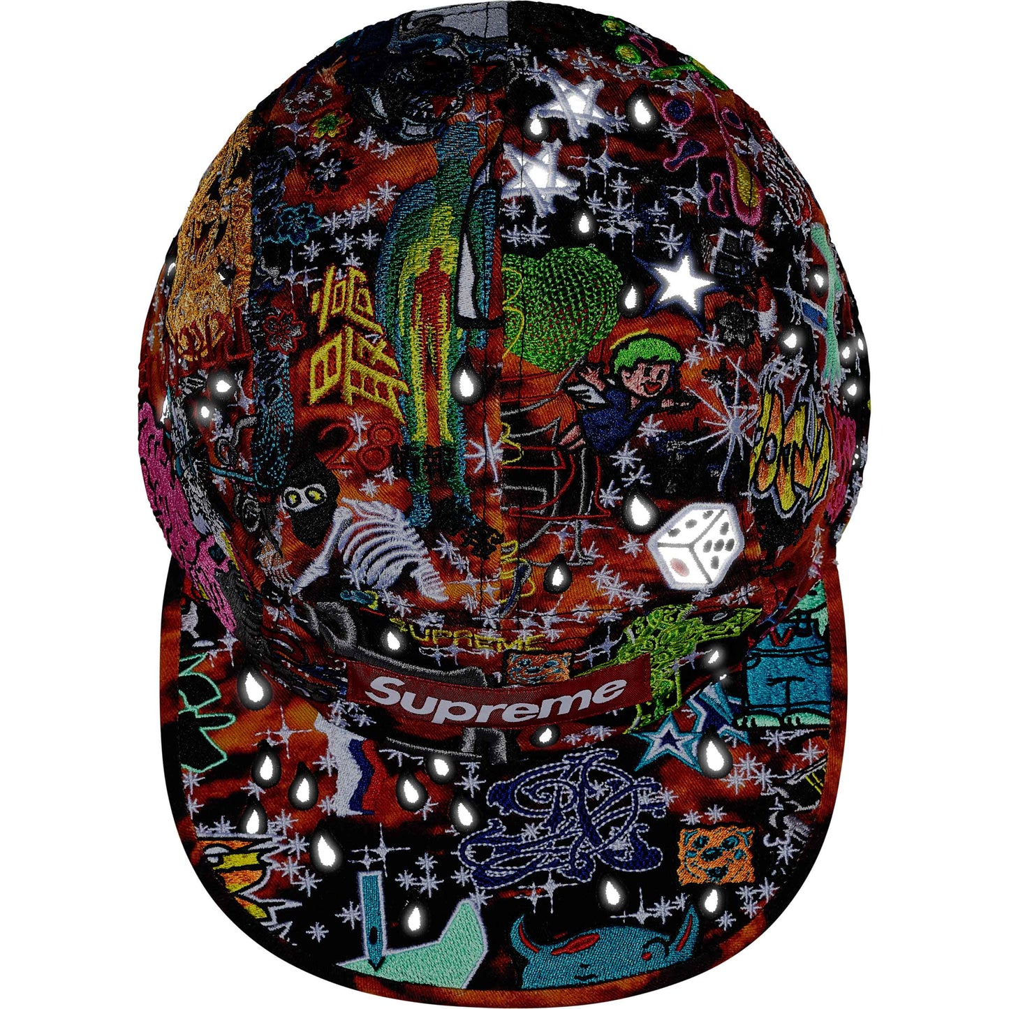 Supreme AOI Embroidered Camp Cap "Flames"