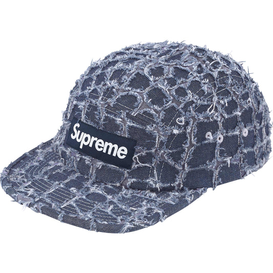Supreme Frayed Croc Denim Camp Cap "Indigo"