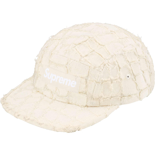 Supreme Frayed Croc Denim Camp Cap "Natural"