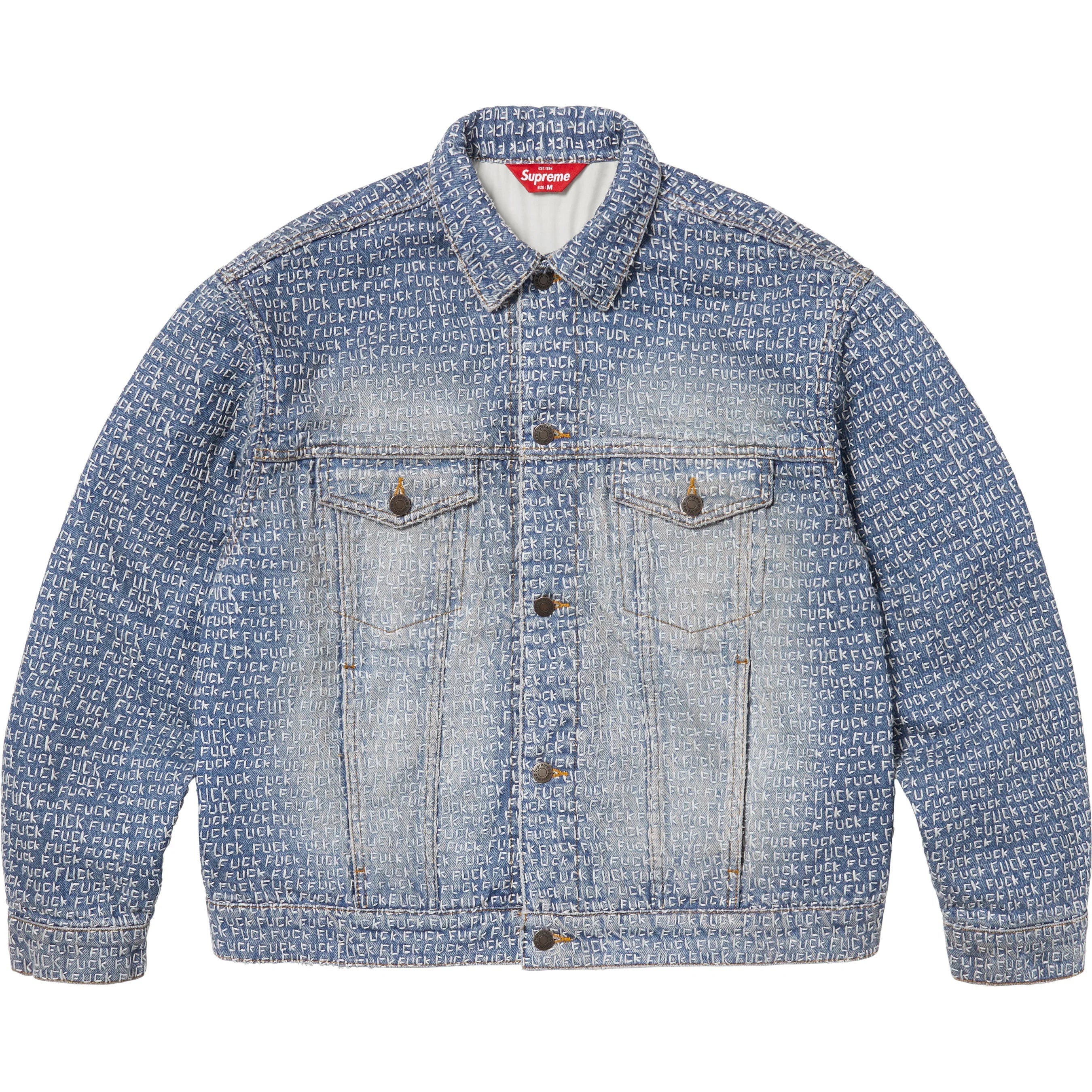 T*o様 Supreme floced denim trucker jaket SS25SupremeFuckStitchDenimTruc