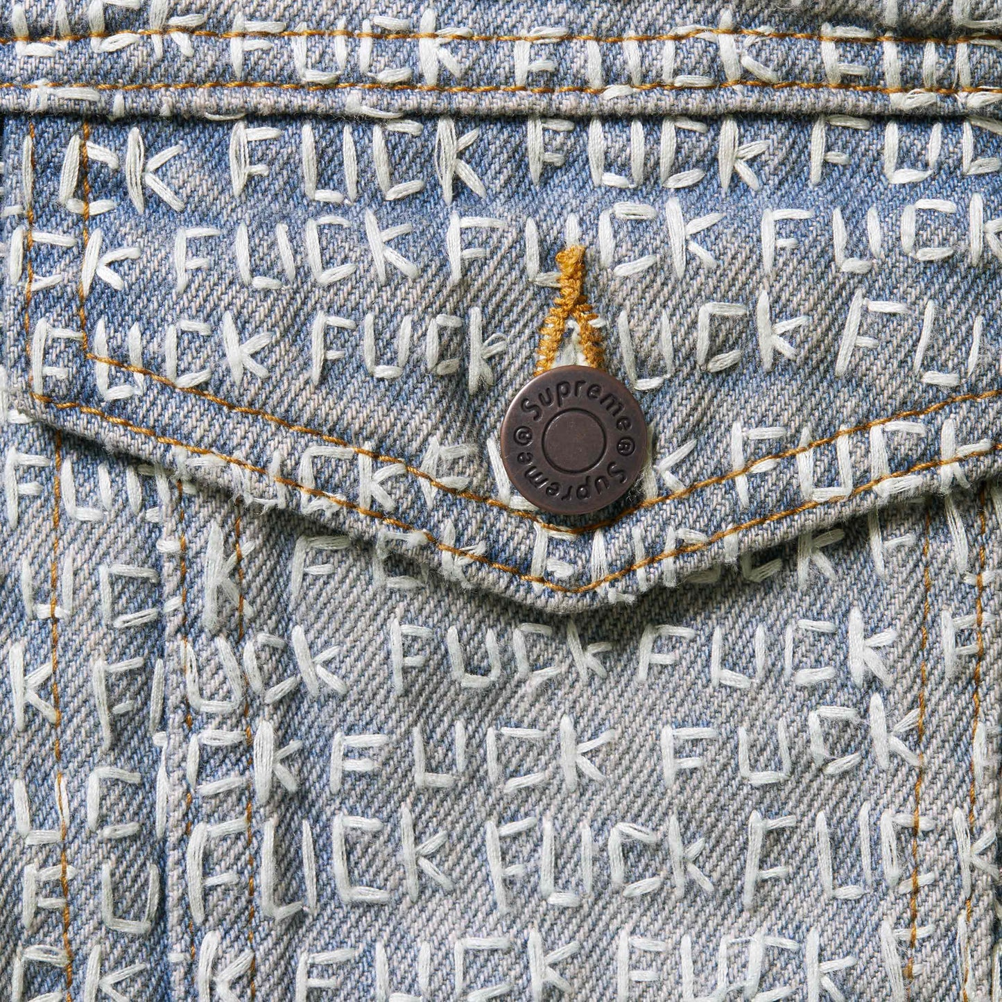 Supreme Fuck Stitch Denim Trucker Jacket "Blue"