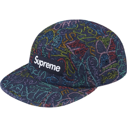 Supreme Handwriting Denim Camp Cap "Indigo"