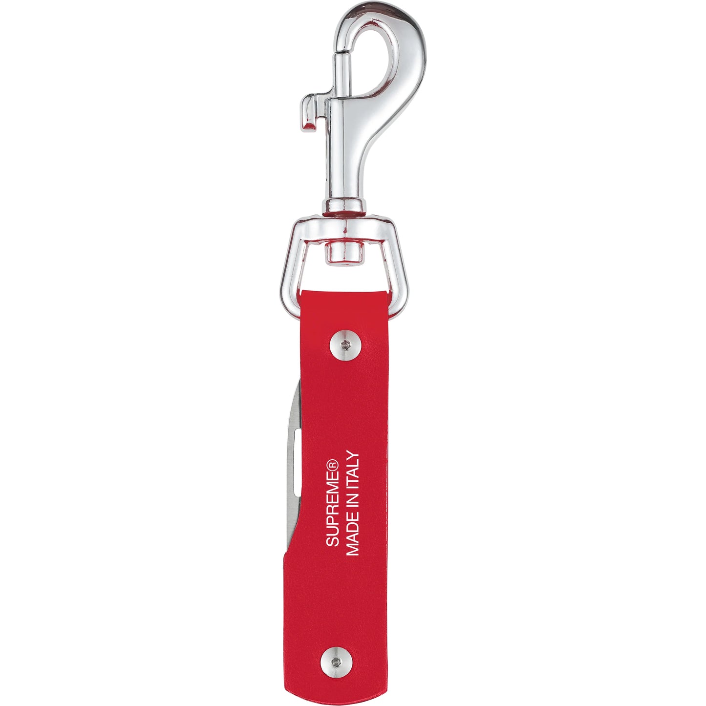 Supreme Leather Clip Knife "Red"