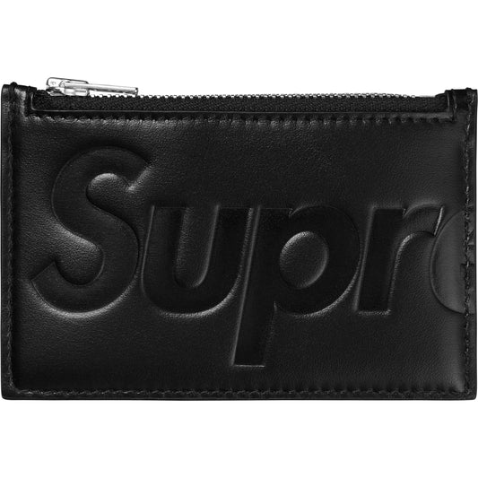 Supreme Leather Zip Card Holder "Black"