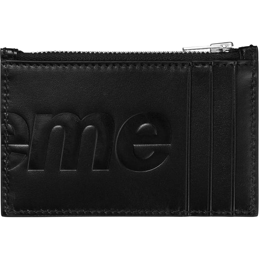 Supreme Leather Zip Card Holder "Black"