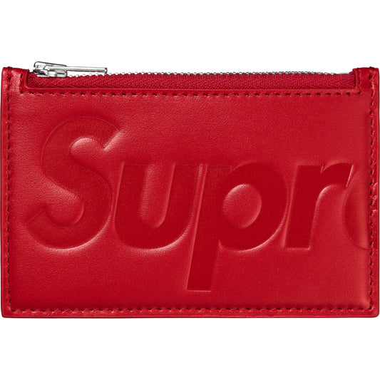 Supreme Leather Zip Card Holder "Red"