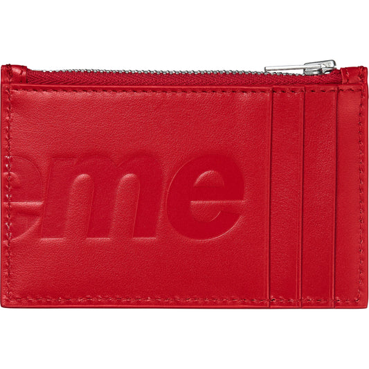 Supreme Leather Zip Card Holder "Red"