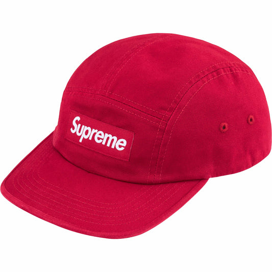 Supreme Washed Chino Twill Camp Cap "Red"