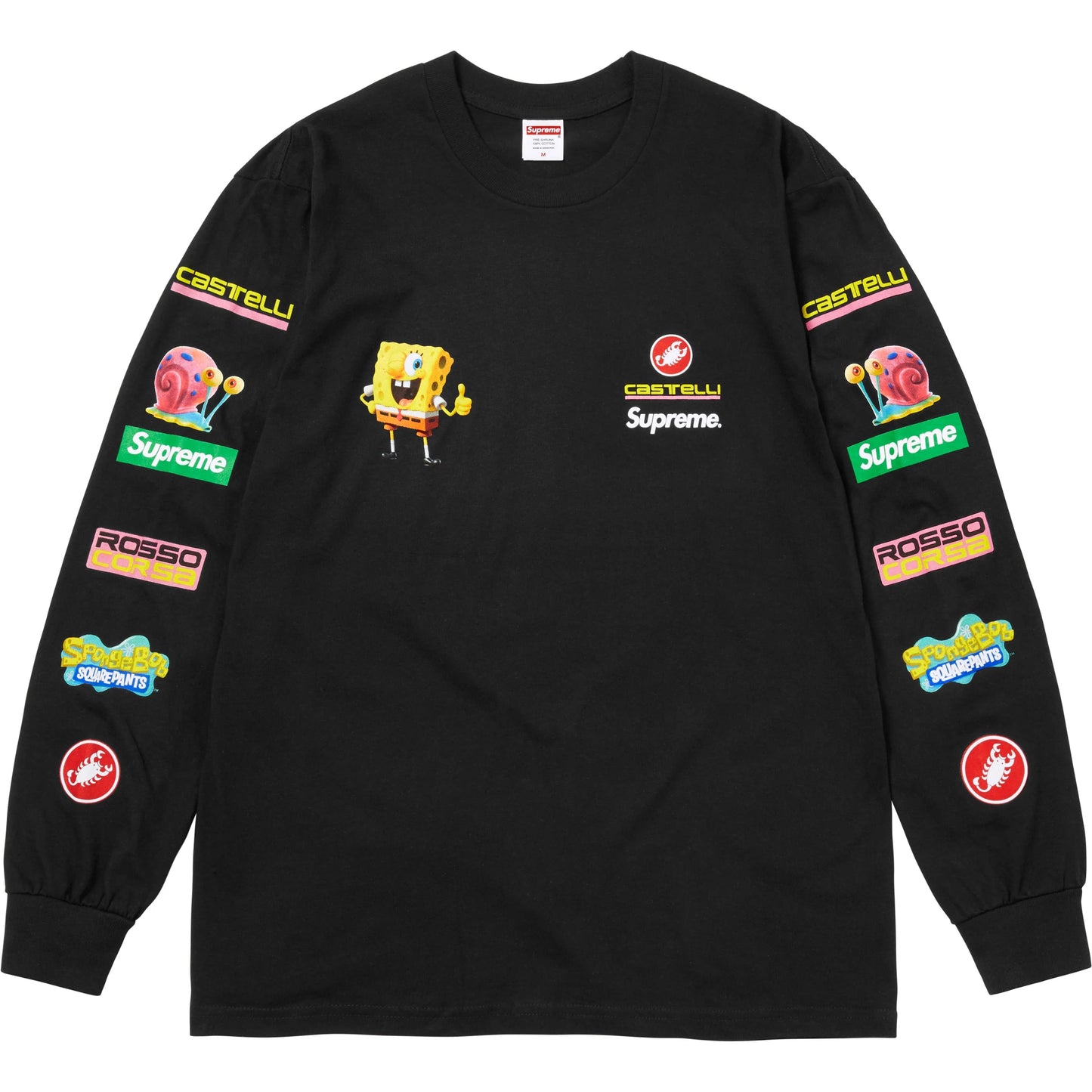 Supreme x SpongeBob SquarePants Castelli Racing L/S Tee "Black"