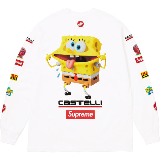 Supreme x SpongeBob SquarePants Castelli Racing L/S Tee "White"