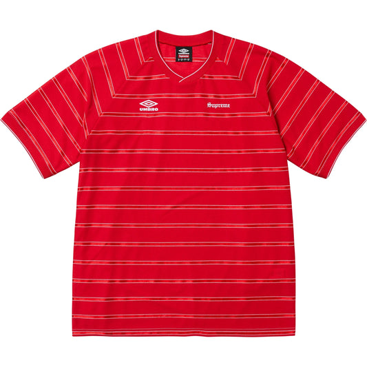 Supreme x Umbro Stripe Soccer Jersey "Red"