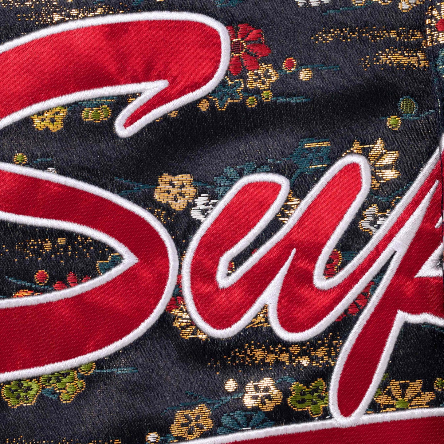 Supreme Floral Jacquard Baseball Jersey "Navy"