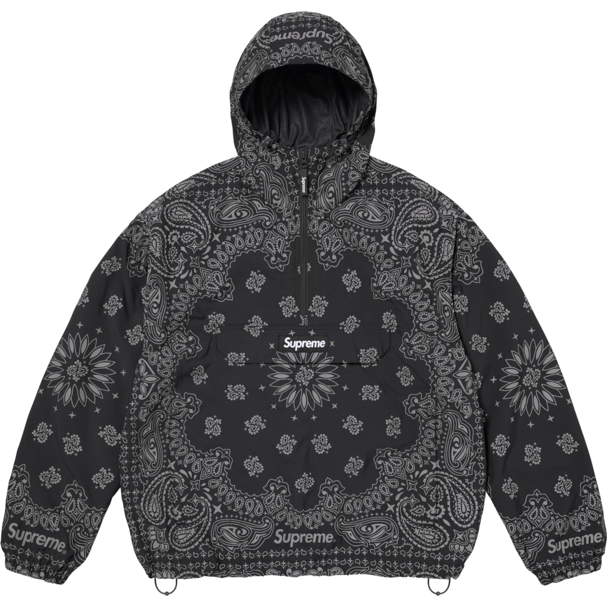 Supreme Reflective Bandana Anorak 黒　L Supreme Reflective Bandana Anorak 