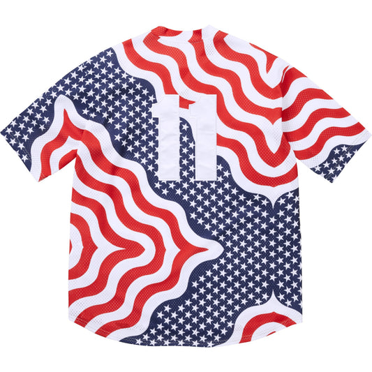 Supreme S Logo Baseball Henley "Flag"