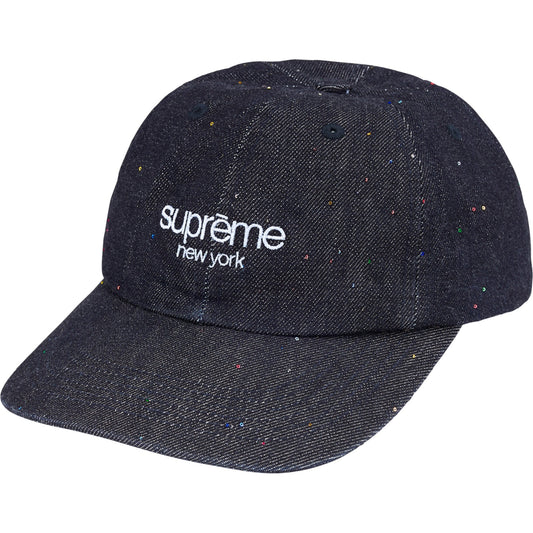 Supreme Sequin Denim Classic Logo 6-Panel "Indigo"