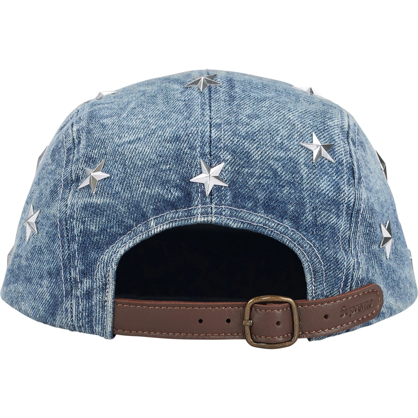 Supreme Stars Studded Denim Camp Cap "Washed Indigo"