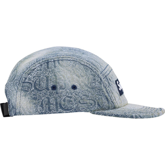 Supreme Stitched Old English Denim Camp Cap "Blue"