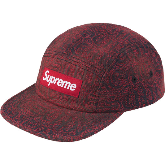 Supreme Stitched Old English Denim Camp Cap "Red"