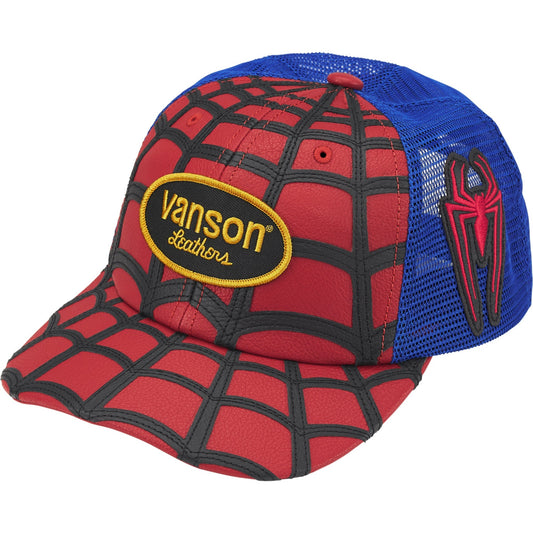 Supreme Vanson Leathers Spider-Man Mesh Back 6-Panel "Red"