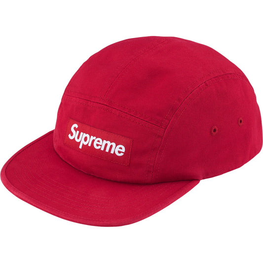 Supreme Washed Chino Twill Camp Cap "Red"
