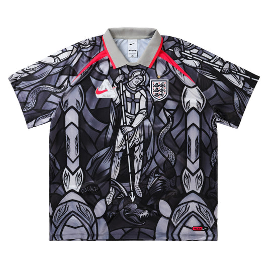 Palace x Nike England Dri-FIT Football Jersey "Pewter Grey/Bright Crimson"