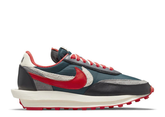 Undercover x Sacai x Nike LD Waffle "Midnight Spruce/University Red"