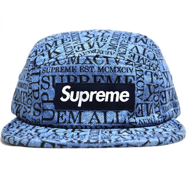 Supreme Fuck 'Em Denim Camp Cap "Blue"