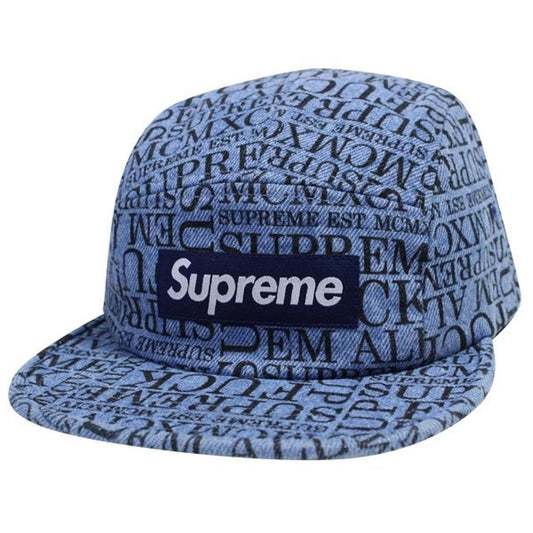 Supreme Fuck 'Em Denim Camp Cap "Blue"