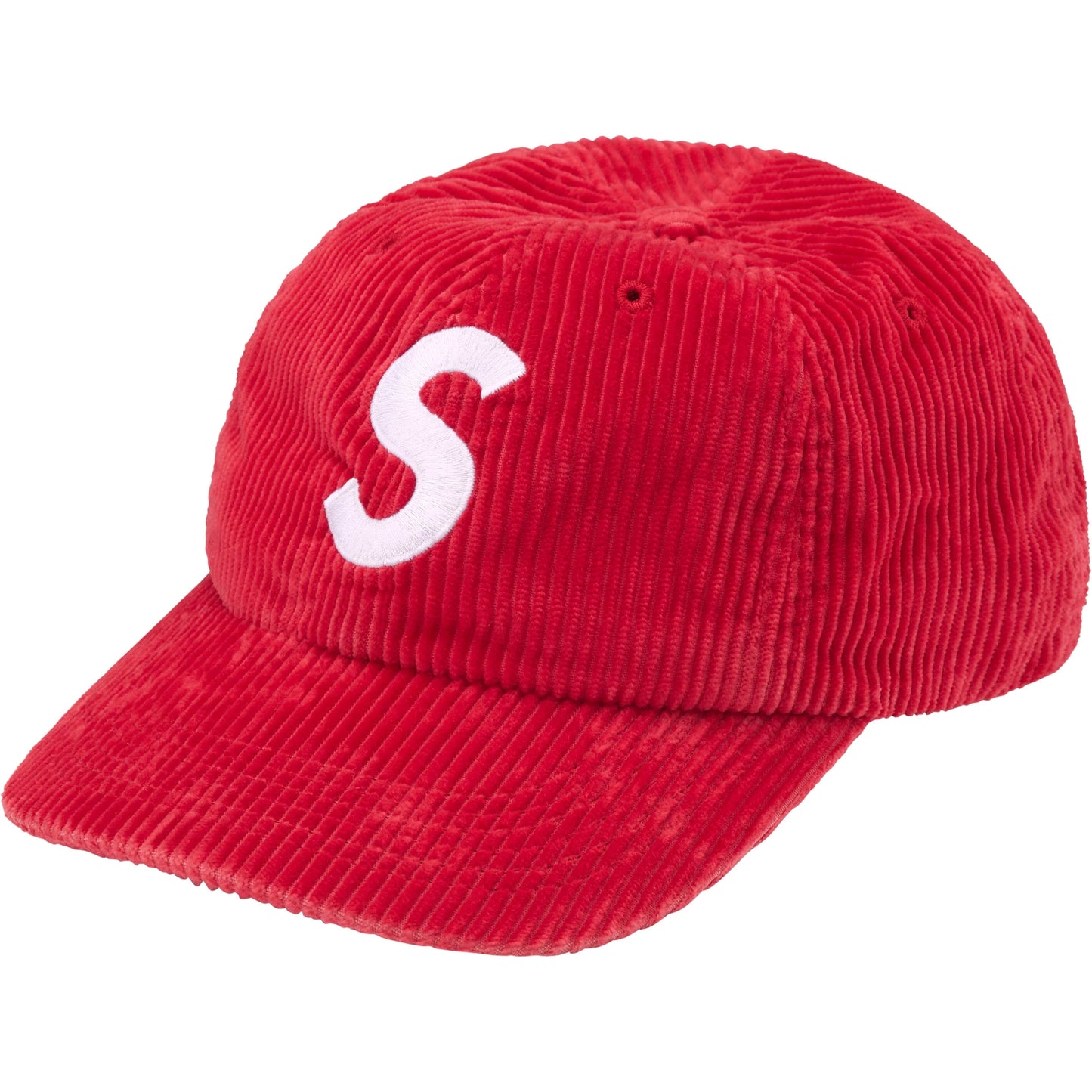 Supreme Corduroy S Logo 6-Panel "Red"