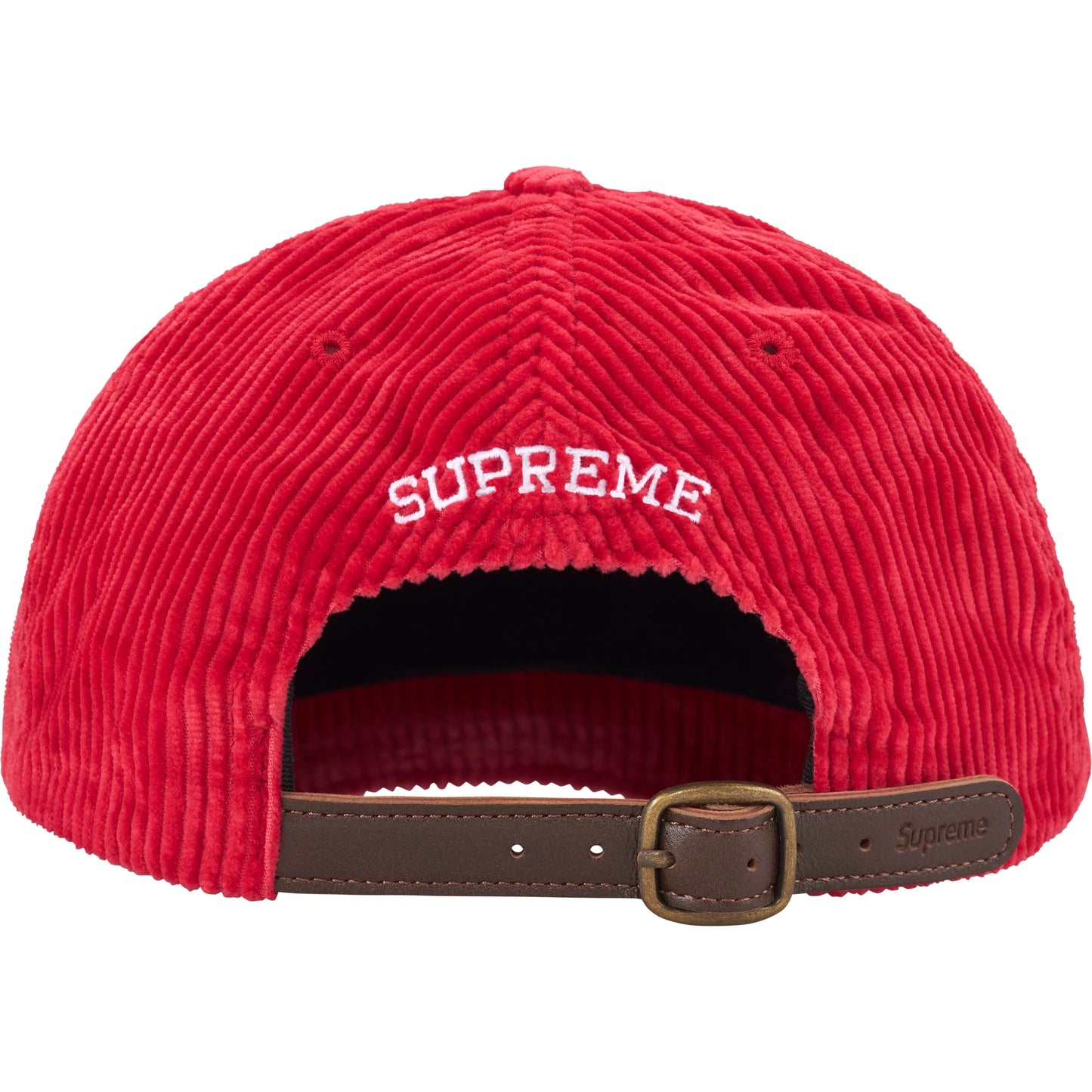 Supreme Corduroy S Logo 6-Panel "Red"