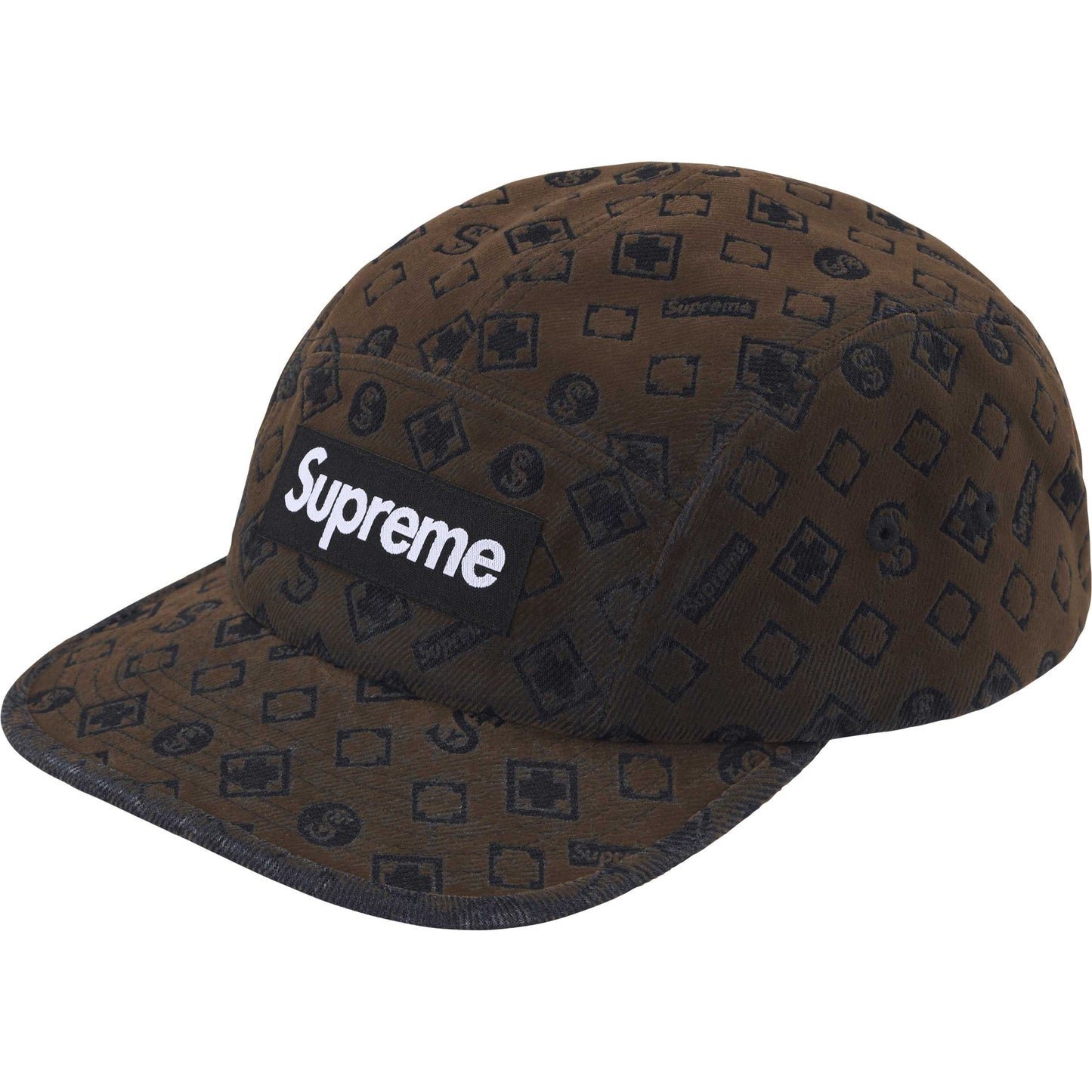 Supreme Flocked Denim Camp Cap "Black"