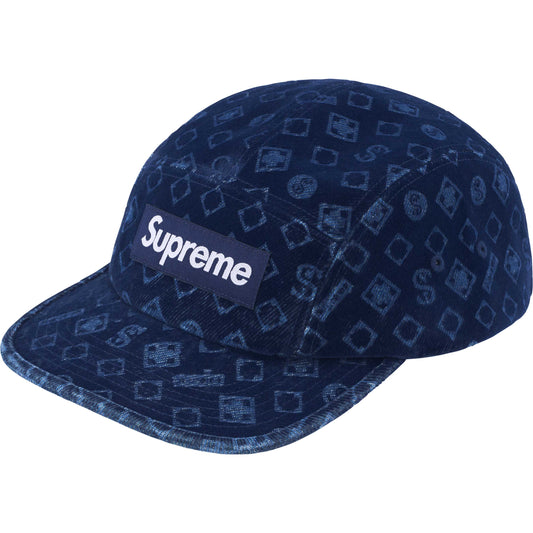 Supreme Flocked Denim Camp Cap "Blue"