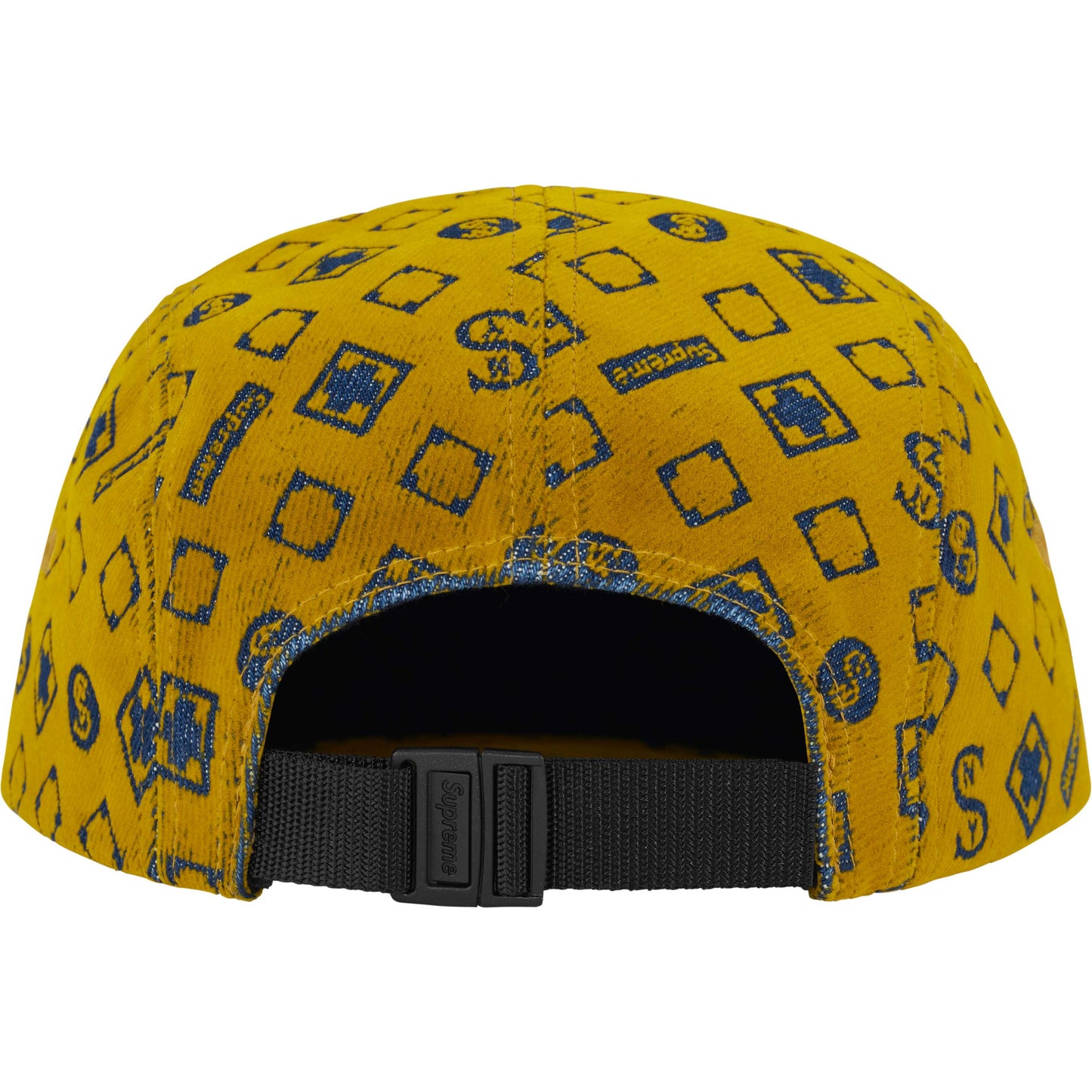 Supreme Flocked Denim Camp Cap "Mustard"