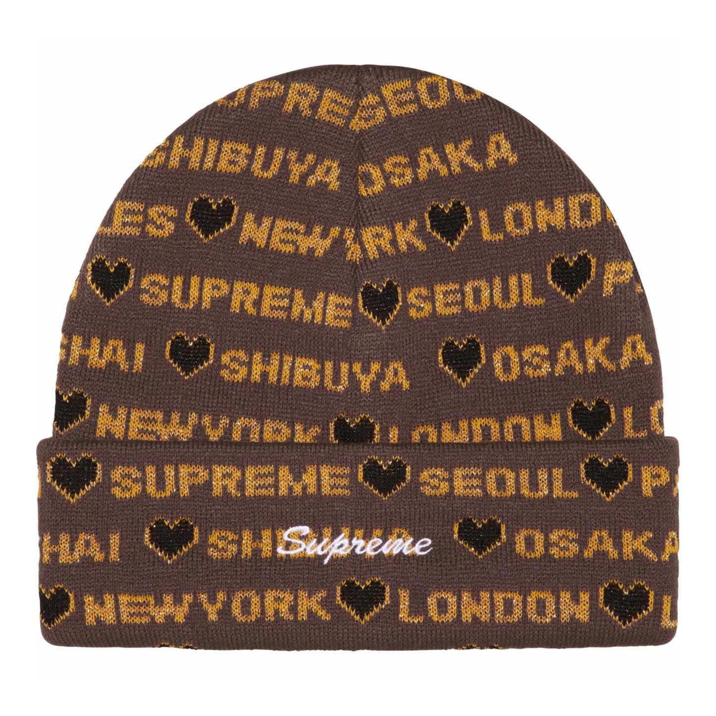 Supreme Heart Beanie "Brown"